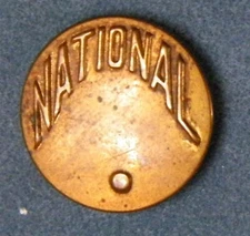 Bb NATIONAL  .   Antique Brass OVERALL BUTTON Wobble shank Medium