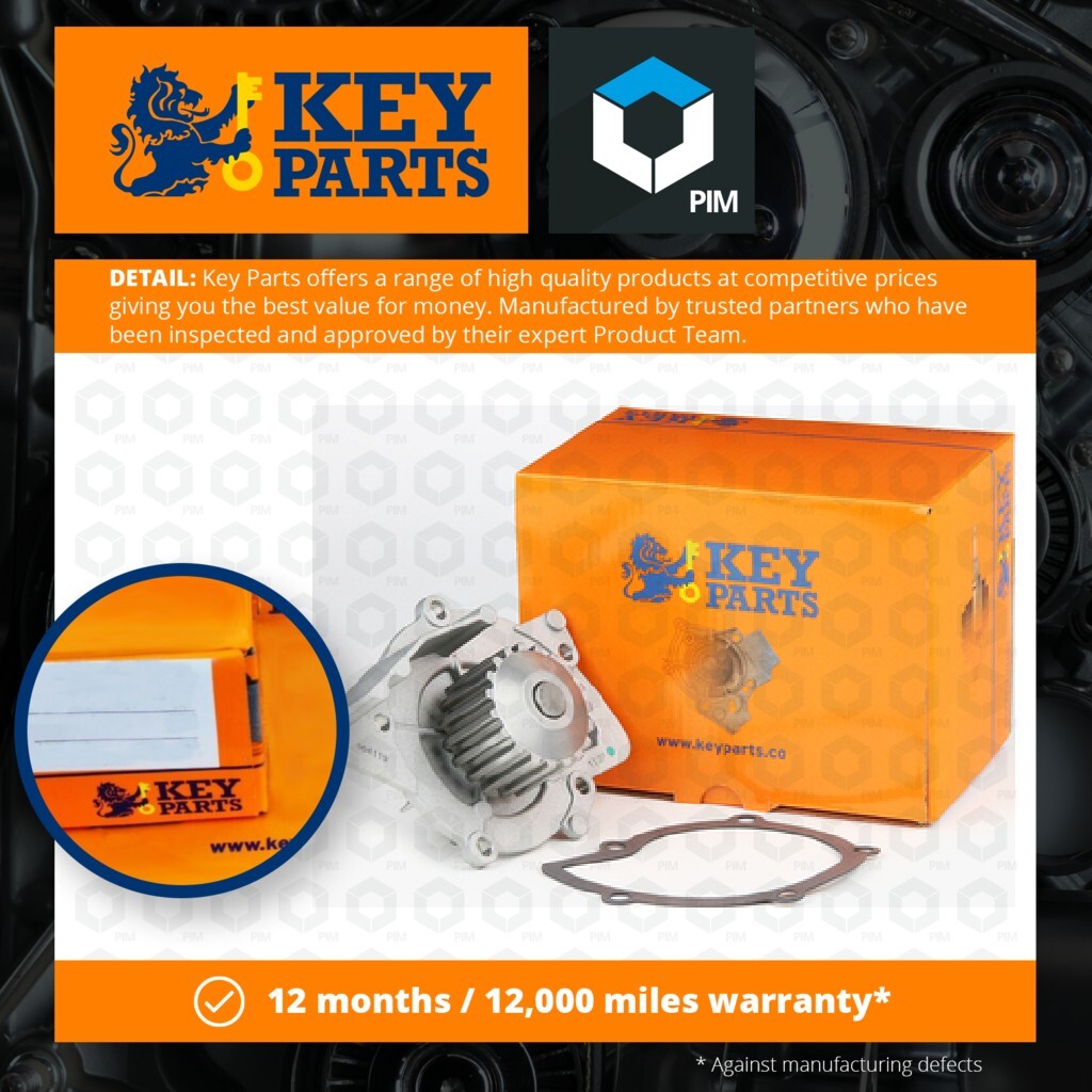 Water Pump fits PEUGEOT 308 CC, Mk1 2.0D 07 to 14 Coolant KeyParts 120100000000