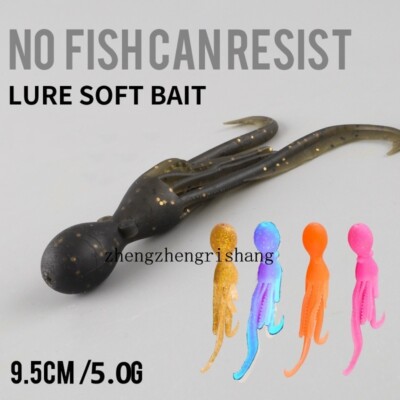 10pcs UV Luminous Squid Skirt Soft Fishing Lures Trolling Baits Lure 9.5cm/5g