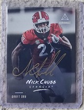 Nick Chubb 2018 Luminance Draft Day Rookie Gold Ink Auto On Card SP /25 Browns