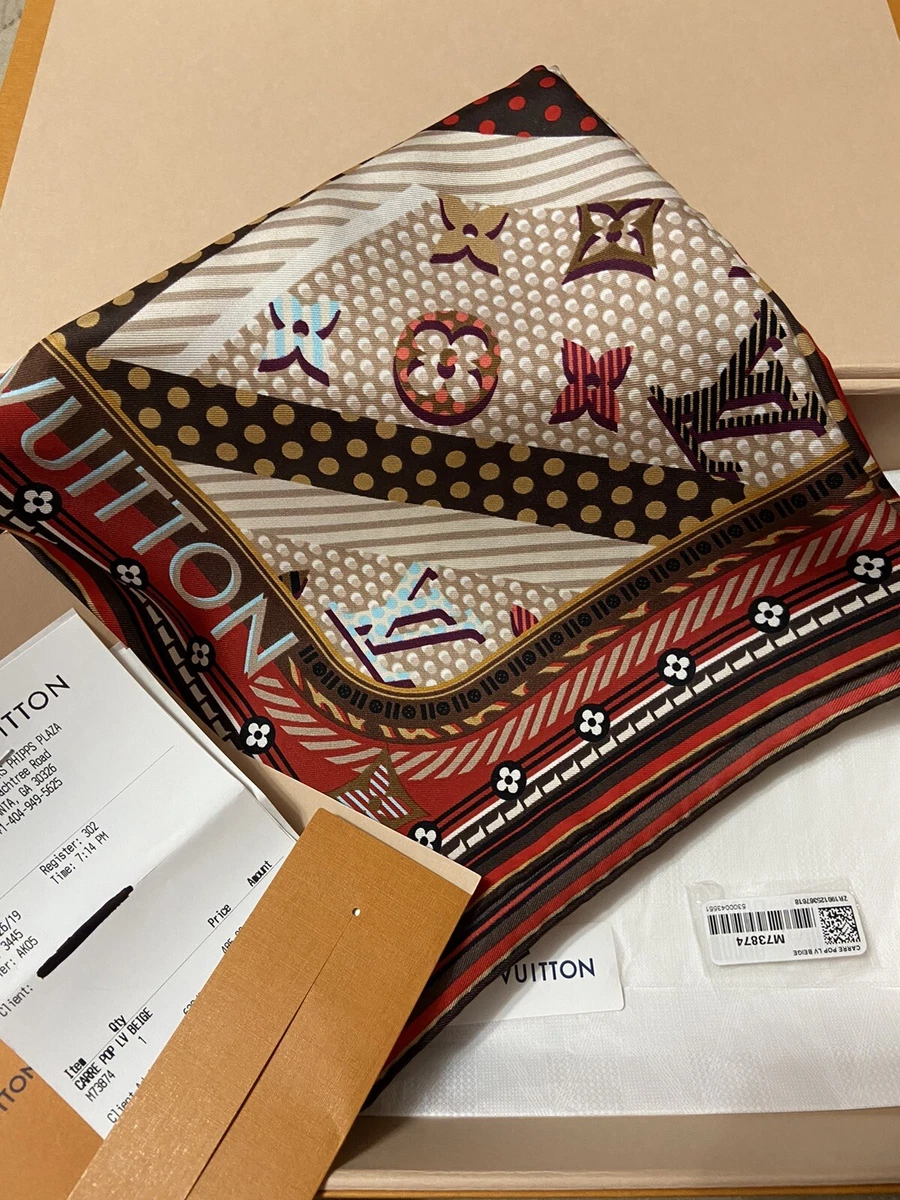 Louis Vuitton Brown Silk Scarf