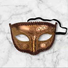 Charming Men's Masquerade Ball Mask - Minimal Classic Mask Rose Gold Resin