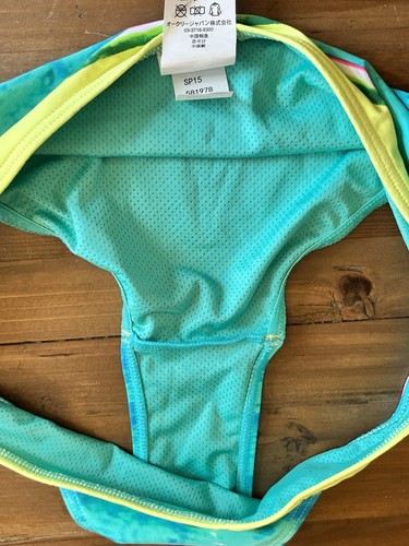 Oakley Swim Bottom Womens Medium Aqua Blue Tie Dye Multicolor Bikini NWT $54 SPF - Picture 6 of 10