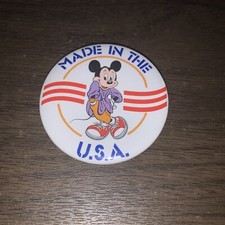 Vtg Disney Mickey Mouse Made in the USA Button Pin