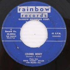 Eddie "Piano" Miller Trio - Colonel Bogey / Stars & Stripes 45rpm Record 45-3006