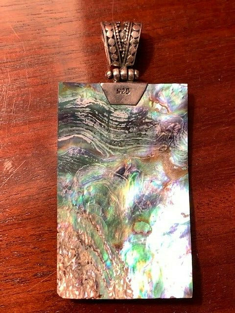 VTG Abalone Natural Shell Rectangular Pendant, 92… - image 4