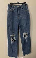 Wild Fable Women  s Baggy Jeans Size 6/28R Highest Rise Medium Wash Cotton