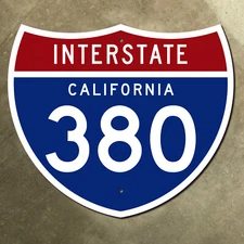 California Interstate 380 highway road sign San Bruno South San Francisco 12x10