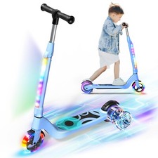 BLUE 5.3" Electric Scooters for Kids Ages 6-12 Pink E Scooter With LED light