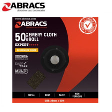 ABRACS 50m ROLL ALL Grit Blue Twill 25mm/50mm Emery Cloth Tape Engineering Grade