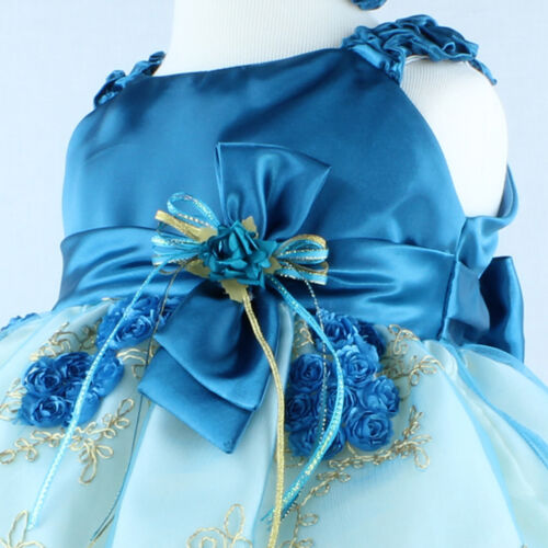 Flower Baby Girl Dresses Bridesmaid Toddler Glitters Wedding Birthday Party - Picture 29 of 30