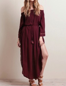 plain maroon dress