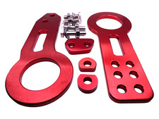 RED FRONT AND REAR TOW HOOK SET FOR RACE TRACK CAR BENEN STYLE UNIVERSAL
