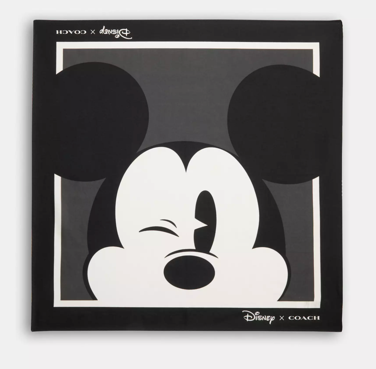Disney x Coach ミッキースカーフ COACH X DISNEY MICKEY MOUSE SILK SCARF BANDANA:NWT WINKING MICKEY
