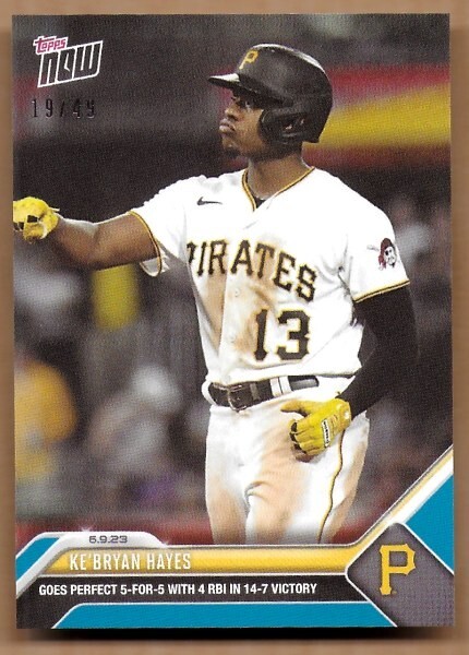 2023 MLB TOPPS NOW Ke'Bryan Hayes - Card 413 - Blue Parallel 19/49
