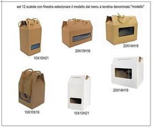 12 scatola valigetta cartone box regalo con manici finestra muffin natale dolci