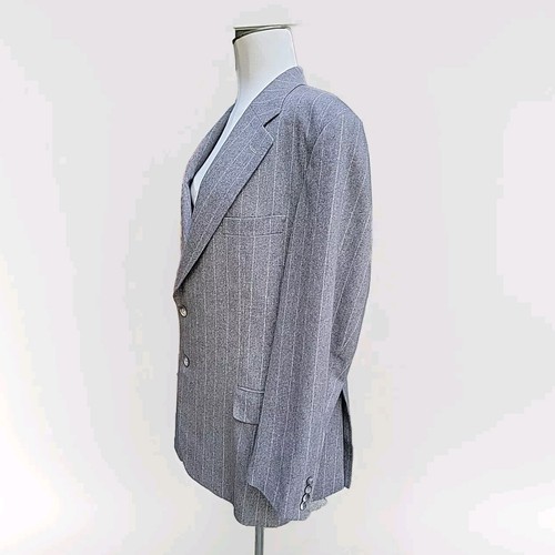 PAUL STUART CASHMERE Wolle Blend Men Blazer Sport Coat Jacket 42R Gray Pinstripe - Picture 2 of 13
