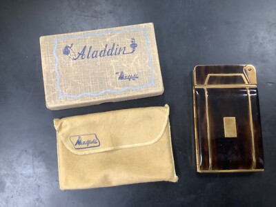 vintage Aladdin gold/tortoise tone by Metafield cigarette case/lighter