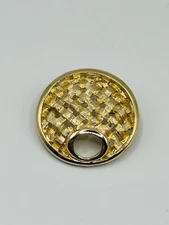Vintage Sarah Coventry Gold Tone Weave Circle brooch Pin