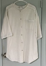 Vintage Vandemere Cover Up Womens Medium White Terry Cloth Beach Pool Lace Boho