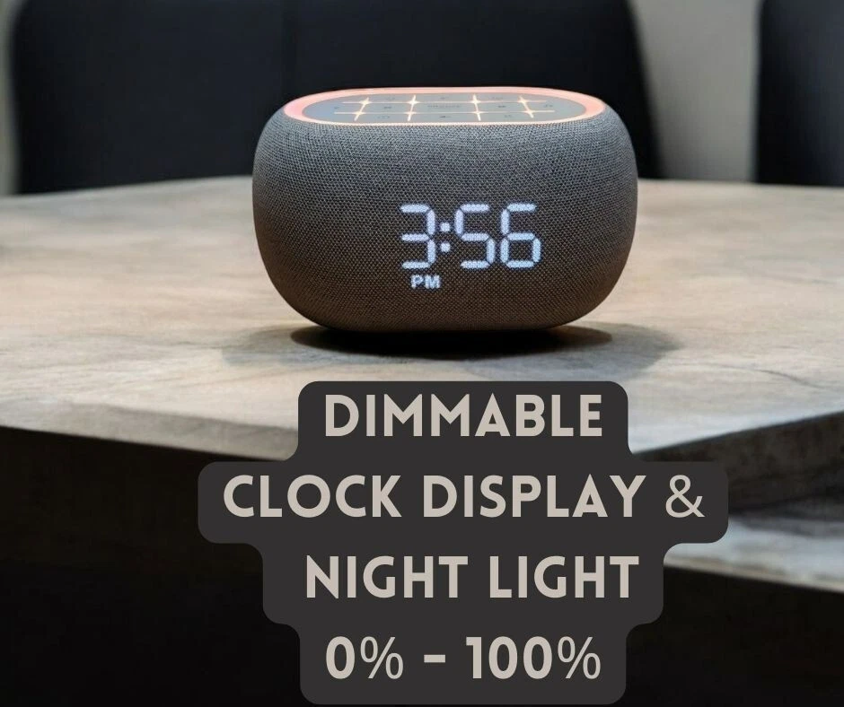 Music Clock Bar Bedside Alarm Clock 7 Night Light Bluetooth Speaker White Noise - Image 4 of 4