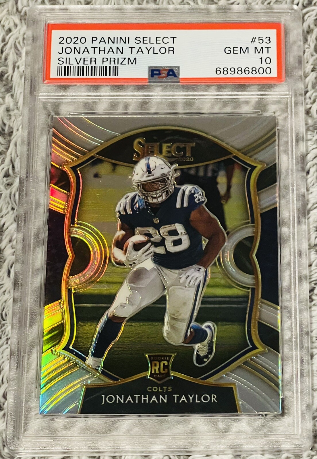 2020 Jonathan Taylor RC Rookie PSA 10 Panini Select Concourse Silver Prizm