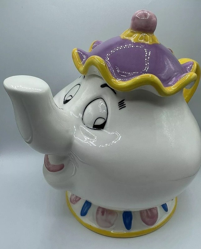 Disney's Mrs. Potts Teapot Ceramic Cookie Jar Beauty ~the Beast Collectable