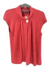 Michael Simon Wrap Sweater Womens Large Cardigan Soft Stretch Knit Artsy Cotton