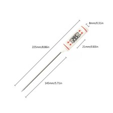 Lot de 2X Thermomètre de Cuisson Cuisine Numérique en Inox alimentaire