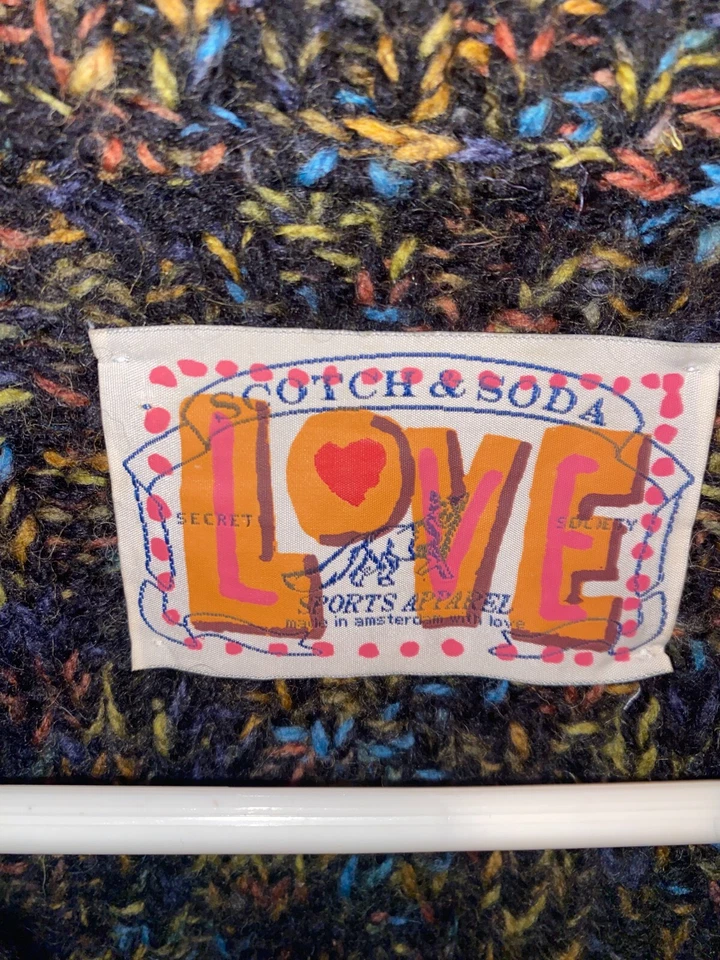 Suéter Jersey Scotch & Soda Talla S Grueso Tejido 100% Lana Love Cuello Redondo Arco Iris Foto 2 de 4