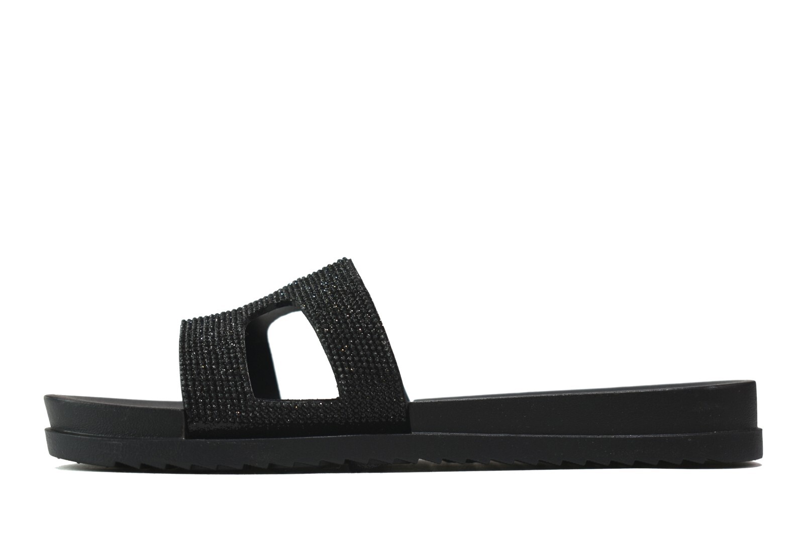 PANTOFOLA D’ORO SANDALI SLIP ON DONNA DIAMANTE CIABATTE NERE PUNTA APERTA MISURA 3 8