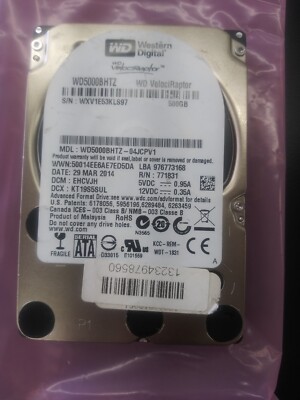 Wd Raptor 10k Window WD VelociRaptor WD5000BHTZ 500GB 10K RPM 6Gbps SATA 2.5