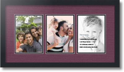 ArtToFrames Collage Mat Picture Photo Frame - 3 5x7'' Openings in Satin Black 24