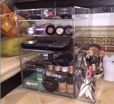 Clear Cube Vanity Storage Case 5 Drawer Cosmetic Box Acrylic A5R 