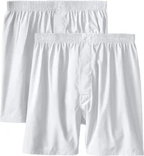 Munsingwear KNOMW579BC Men's 2-Pack Woven Boxer Cotton Blend Open Fly -M TO 2XL