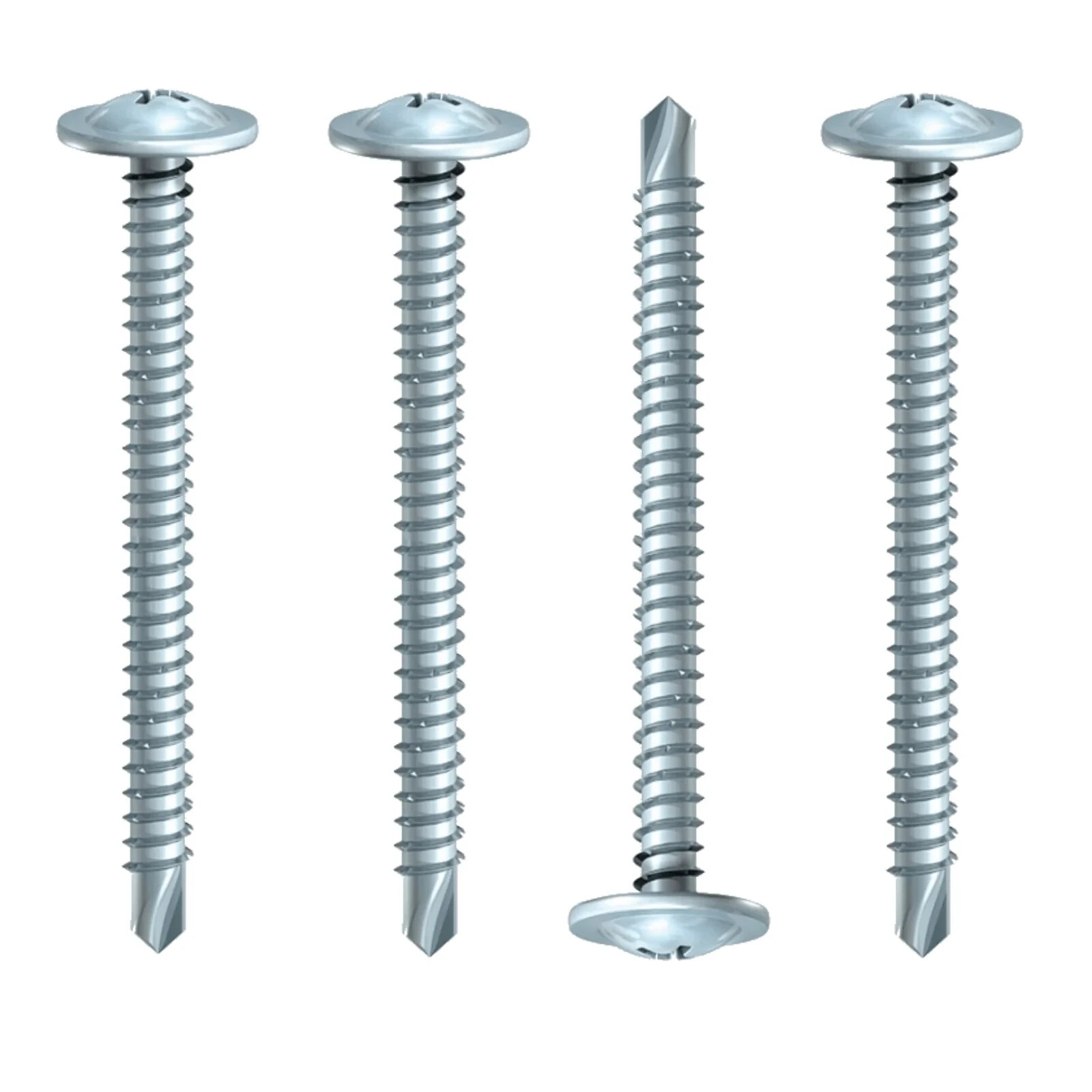 Baypole Screws - Wafer Flange - PH - Self-Drilling Point - Zinc 4.8 x 70