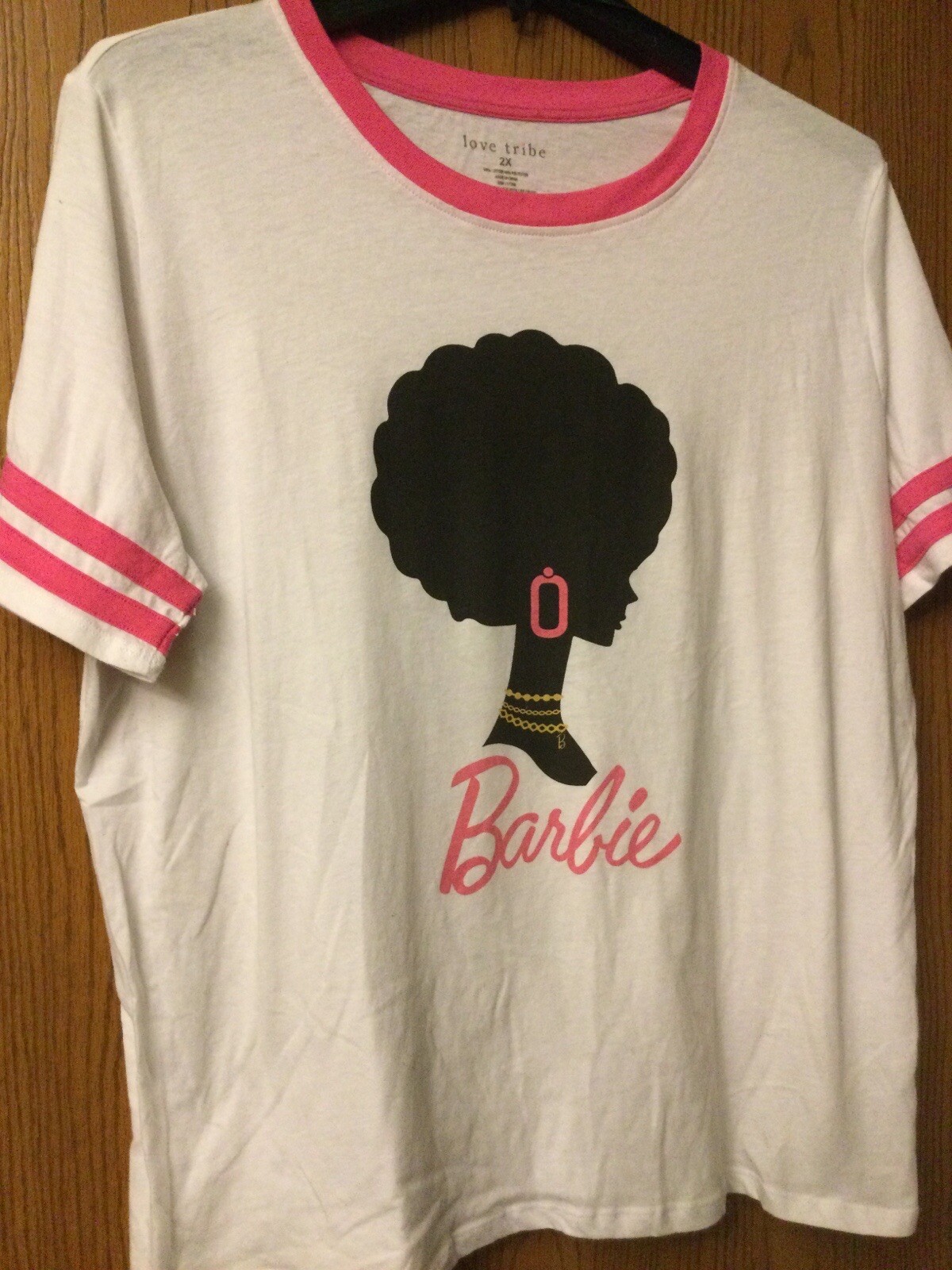 Barbie (African American) - White Shirt With Pink Tri… - Gem
