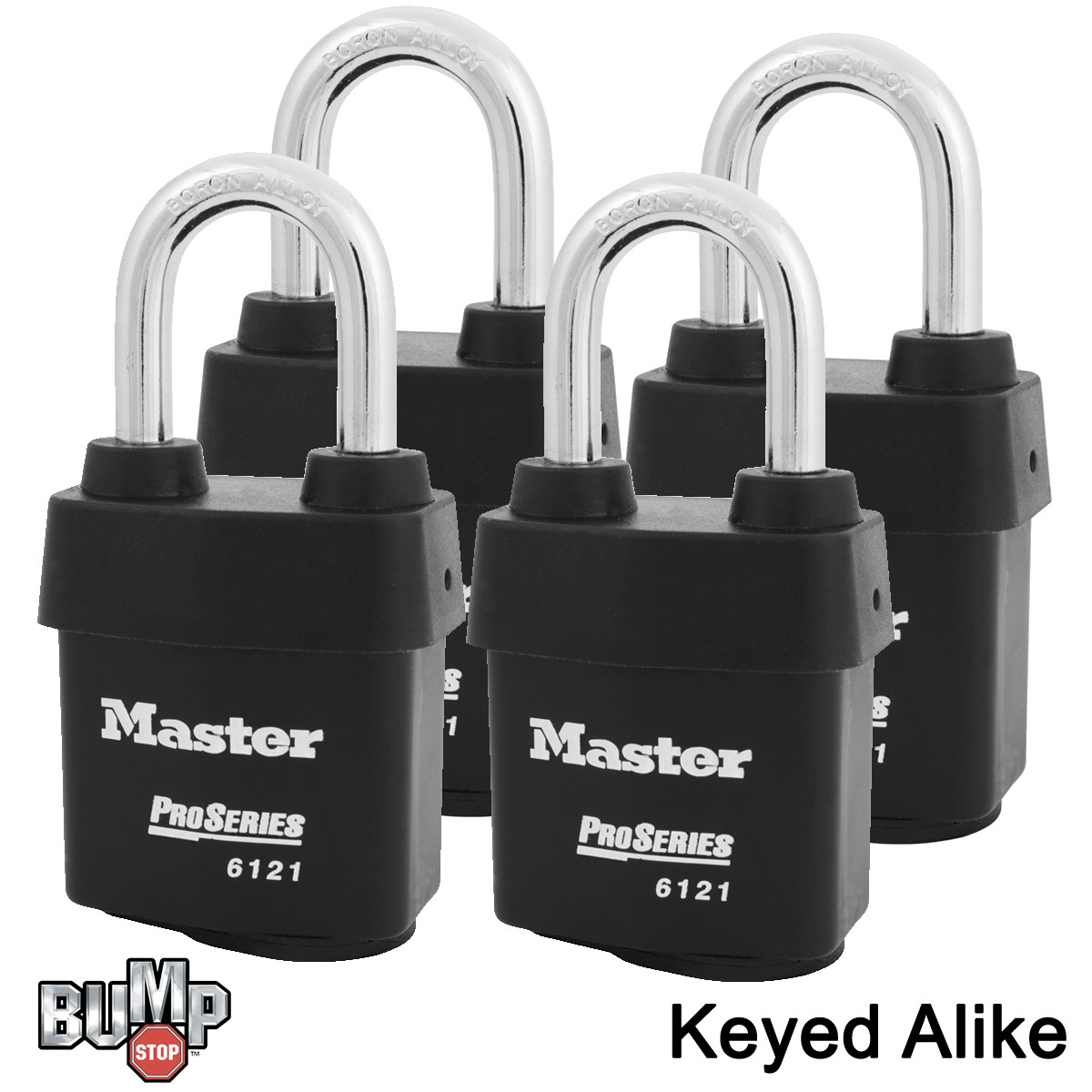 Master Lock Pro Series (4) High Security Padlocks Keyed Alike