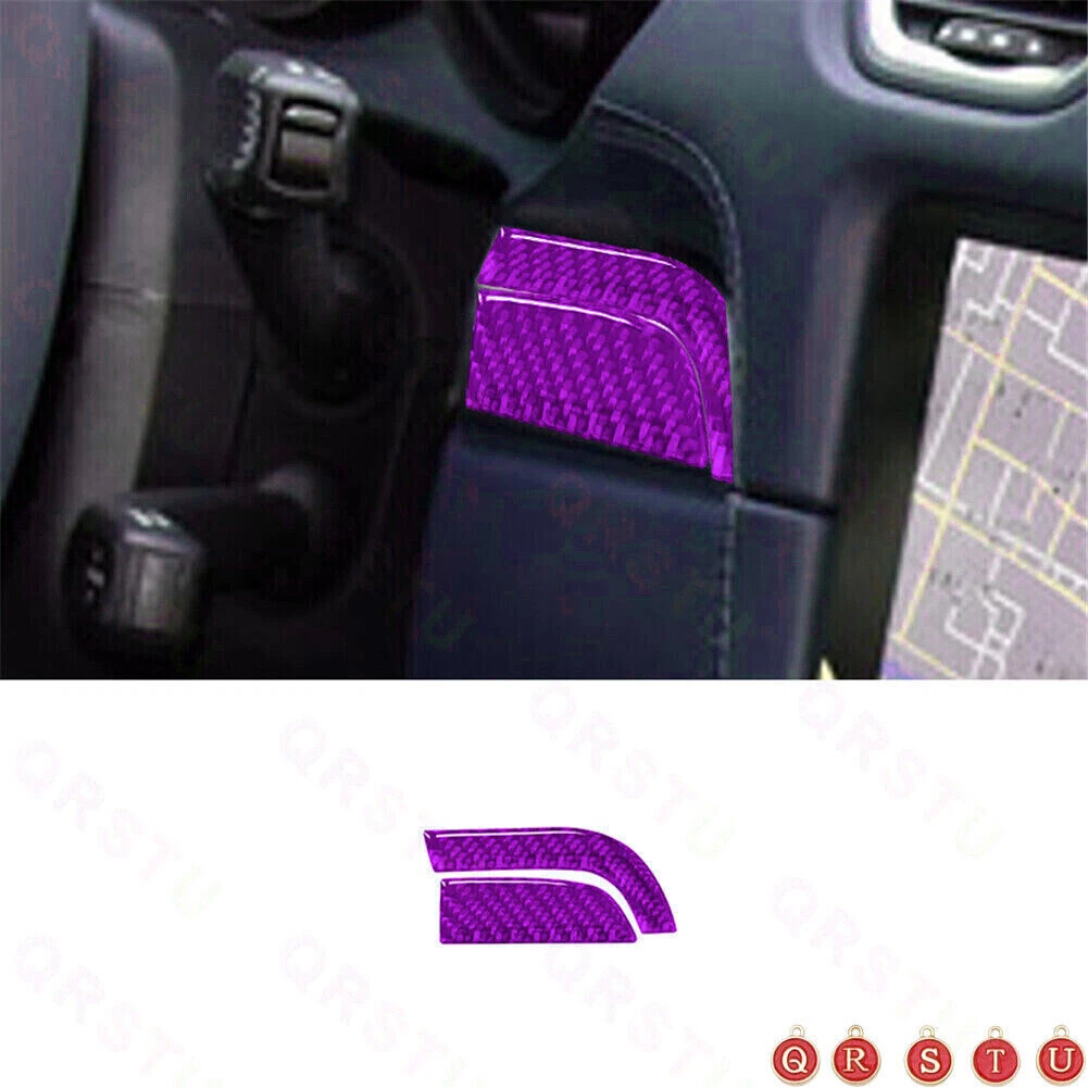 2X For Porsche 718 2016-22 Purple Carbon Fiber Driver Side Decorative Cover Trim