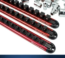 MichaelPro 3-Piece Aluminum Socket Organizer Rail Set- 1/4-inch, 3/8-Inch, and 1