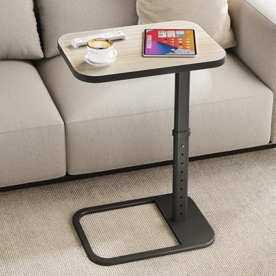  Upgraded TV Tray Table with Panel Lock, Adjustable Driftwood Gray Auto-locking