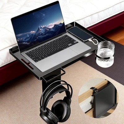 Foldable Metal Bedside Shelf Clip On Bunk Bed Tray Table for Top Bunk Loft Bed