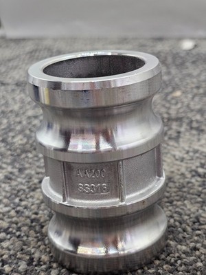 (QTY 5) Entire AA200 SSl Adapter CamlockCoupling SS316 2'' Dia x 3-3/4'' L