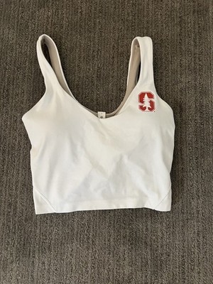 lululemon stanford cardinal align tank top size 4 white with beige inner lining