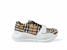 Burberry Men's Trainers Regis Strap Beige Check Sneakers - UK 5.5 EU 39.5