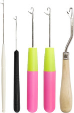 5PCS Latch Hook, Different Sizes Small Crochet Hooks Needle for Hair