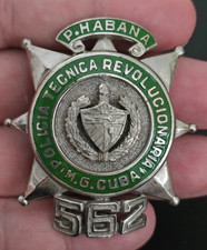 UNIQUE 1959 OBSOLETE CHE GUEVARA FIDEL CASTRO POLICE UNIFORM BADGE NUMERED