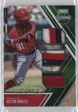 2017 Panini Elite Extra Edition Triple Materials Emerald 9/10 Victor Robles 6fs