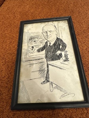 This is an early 20th-century caricature portrait