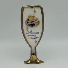 Vintage Falstaff Beer Tap Handle Acrylic Lucite 5 3/4" Tall Bar Advertising MCM